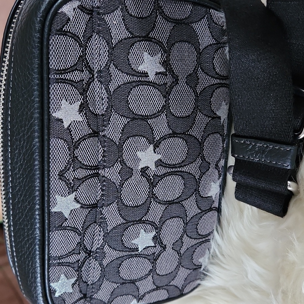 Gorgeous NWT Coach Star Emblem Jacquard Signature Mini Jamie Crossbody 🖤⭐️🎁 - Picture 5 of 16